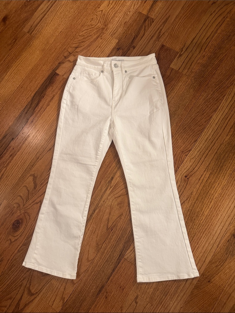 LOFT White High-Rise Straight Jeans